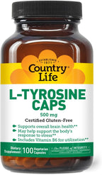 Country Life L-Tirosina 500mg con Vitamina B6 - 100 Cápsulas