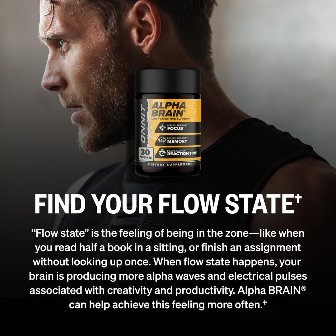 ONNIT Alpha Brain Cápsulas Nootrópicas para Hombres y Mujeres, Memoria, Enfoque y Claridad Mental, con L-Theanina y Vitamina B6, 90 Cápsulas Cada Una, Paquete de 3 (270 Cápsulas)