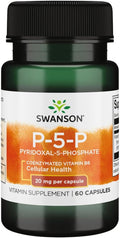 Swanson P-5-P (Piridoxal-5-Fosfato) Vitamina B6 Activa, 20 mg, 60 Cápsulas