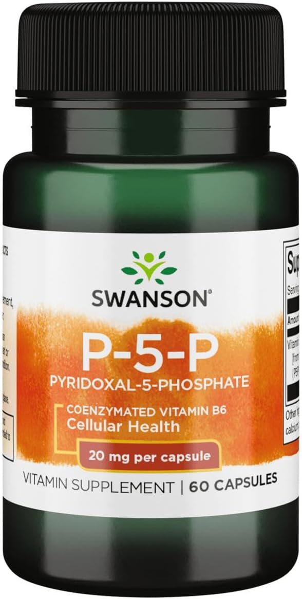 Swanson P-5-P (Piridoxal-5-Fosfato) Vitamina B6 Activa, 20 mg, 60 Cápsulas