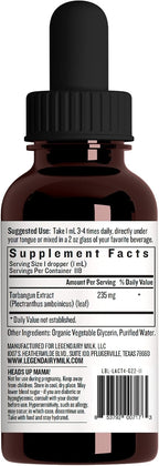 Legendairy Milk Lactivist Drops - Suplemento de Lactancia con Torbangun Orgánico - 118 ml