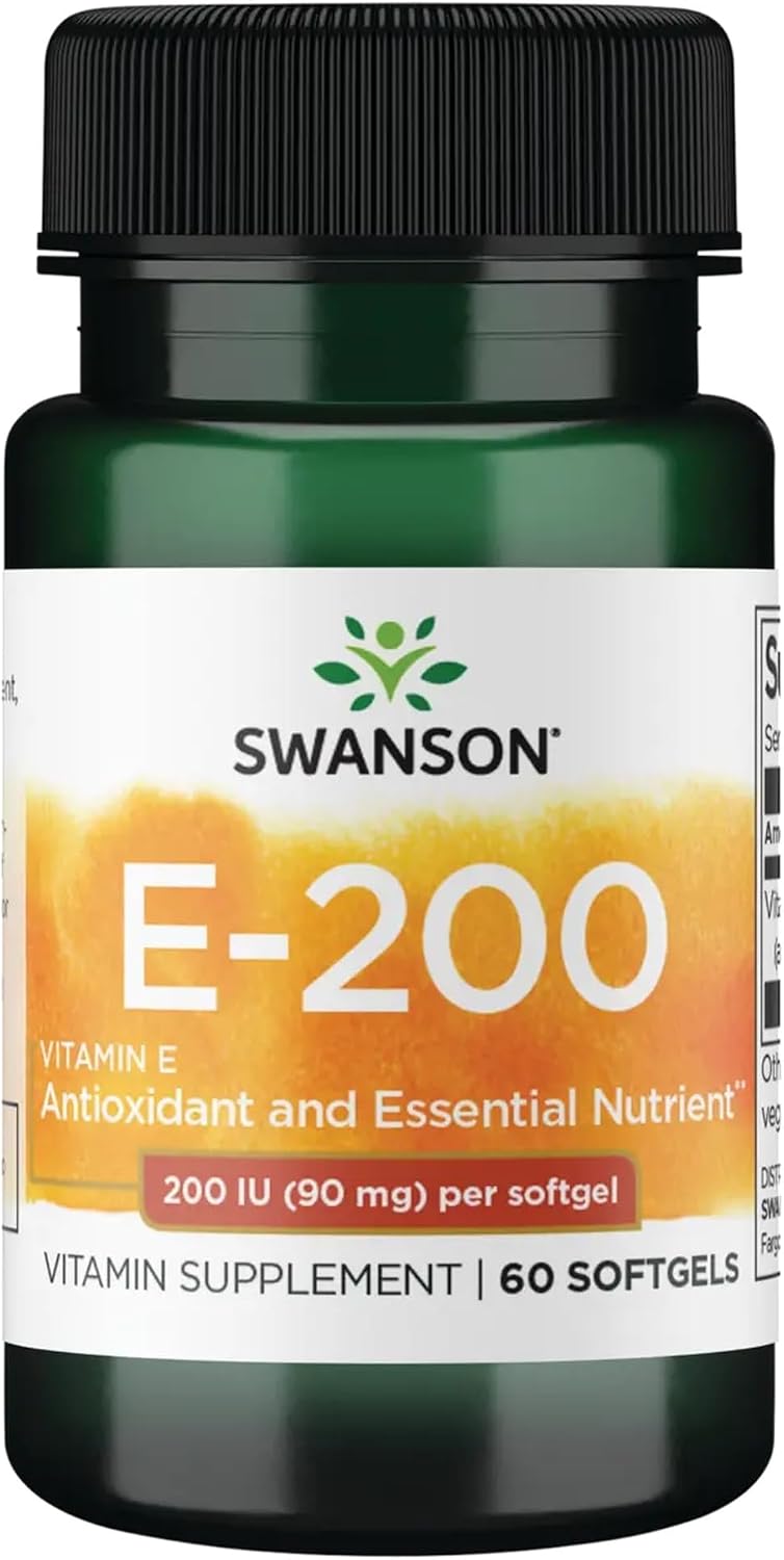 Swanson Vitamina E 200 UI (90 mg) 60 Cápsulas Blandas