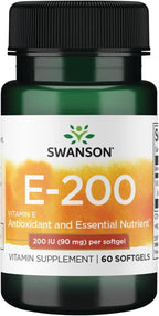 Swanson Vitamina E 200 UI (90 mg) 60 Cápsulas Blandas