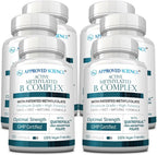 Approved Science Methylated B Complex – Complejo B Bioactivo Completo - Folato (5-MTHF), Vitamina B12 Metilada, P5P – Apoyo a la Metilación – Colina, Betaína - 60 Cápsulas - Pack de 3