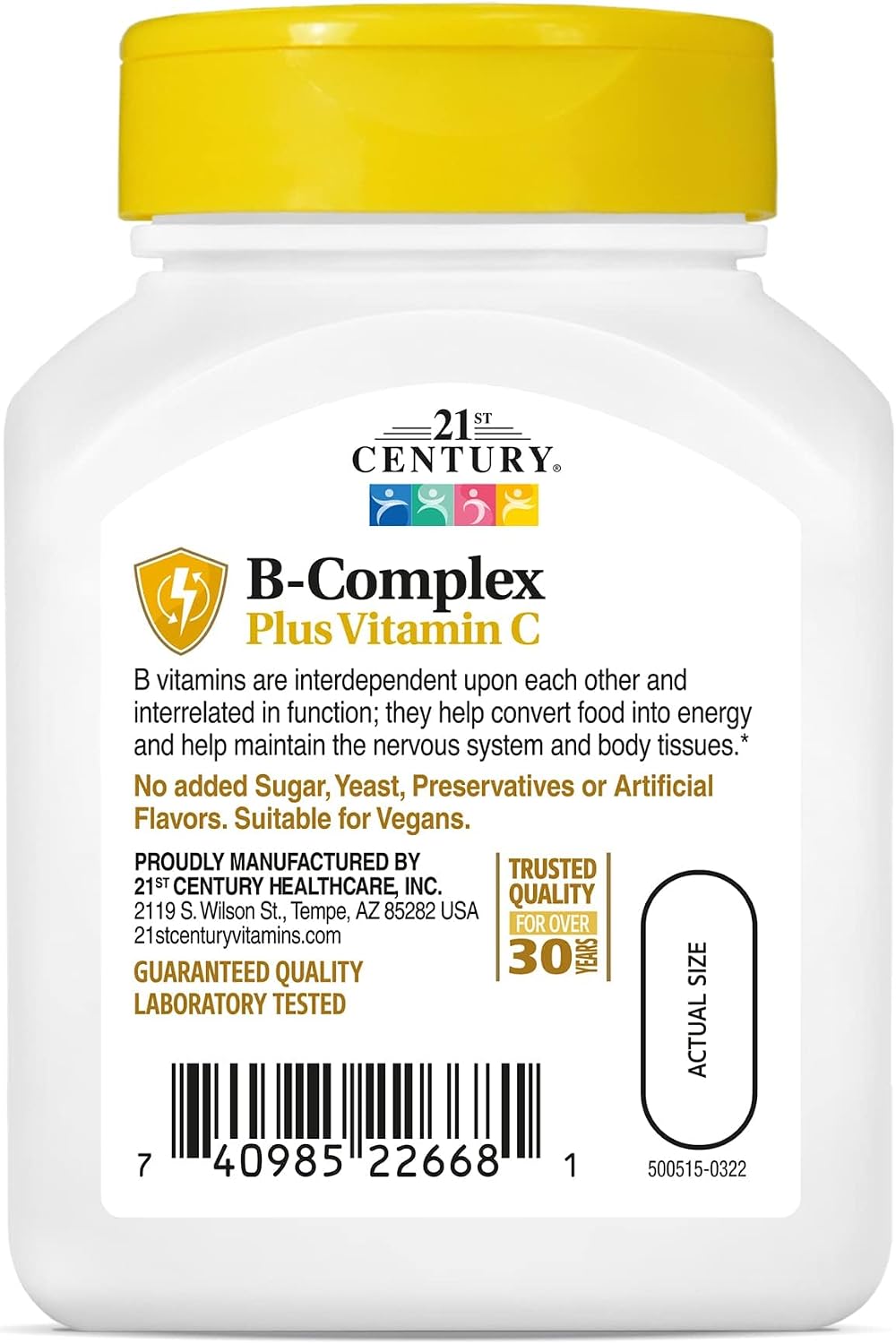 21st Century Complejo B con Vitamina C, 100 tabletas
