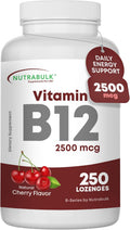 Vitamina B12 2500 mcg Pastillas Sublinguales Sabor Cereza - NutraBulk