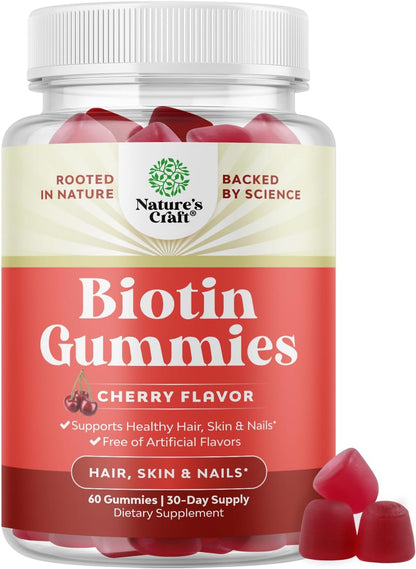Nature's Craft Gomitas de Biotina Natural para Cabello, Piel y Uñas - 60 unidades – Image 1