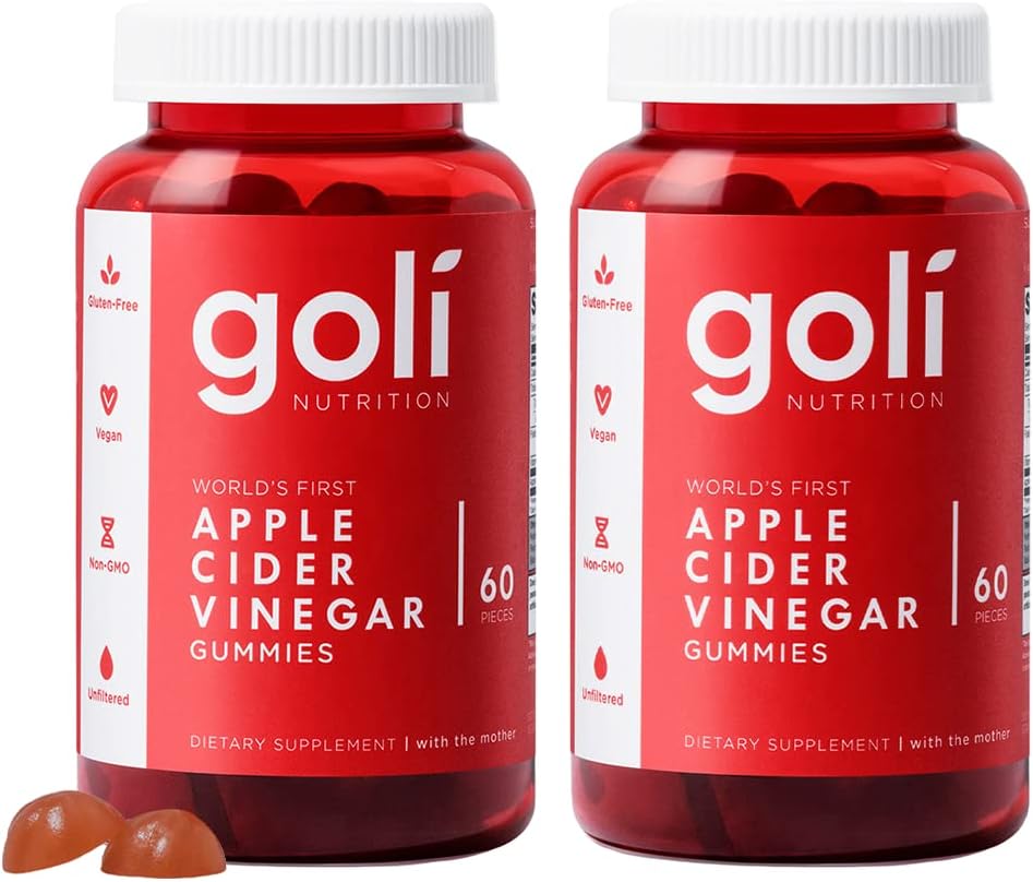 Goli Gominolas de Vinagre de Manzana con Vitamina B12, Remolacha y Granada - 180 Gominolas (3 Paquetes)
