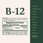 Nature's Bounty Vitamina B-12 500 mcg - 300 comprimidos (3 botes de 100)