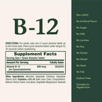 Nature's Bounty Vitamina B-12 500 mcg, 100 tabletas de disolución rápida
