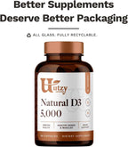 Utzy Naturals Vitamina D3 5000 UI | Colecalciferol | 60 Cápsulas
