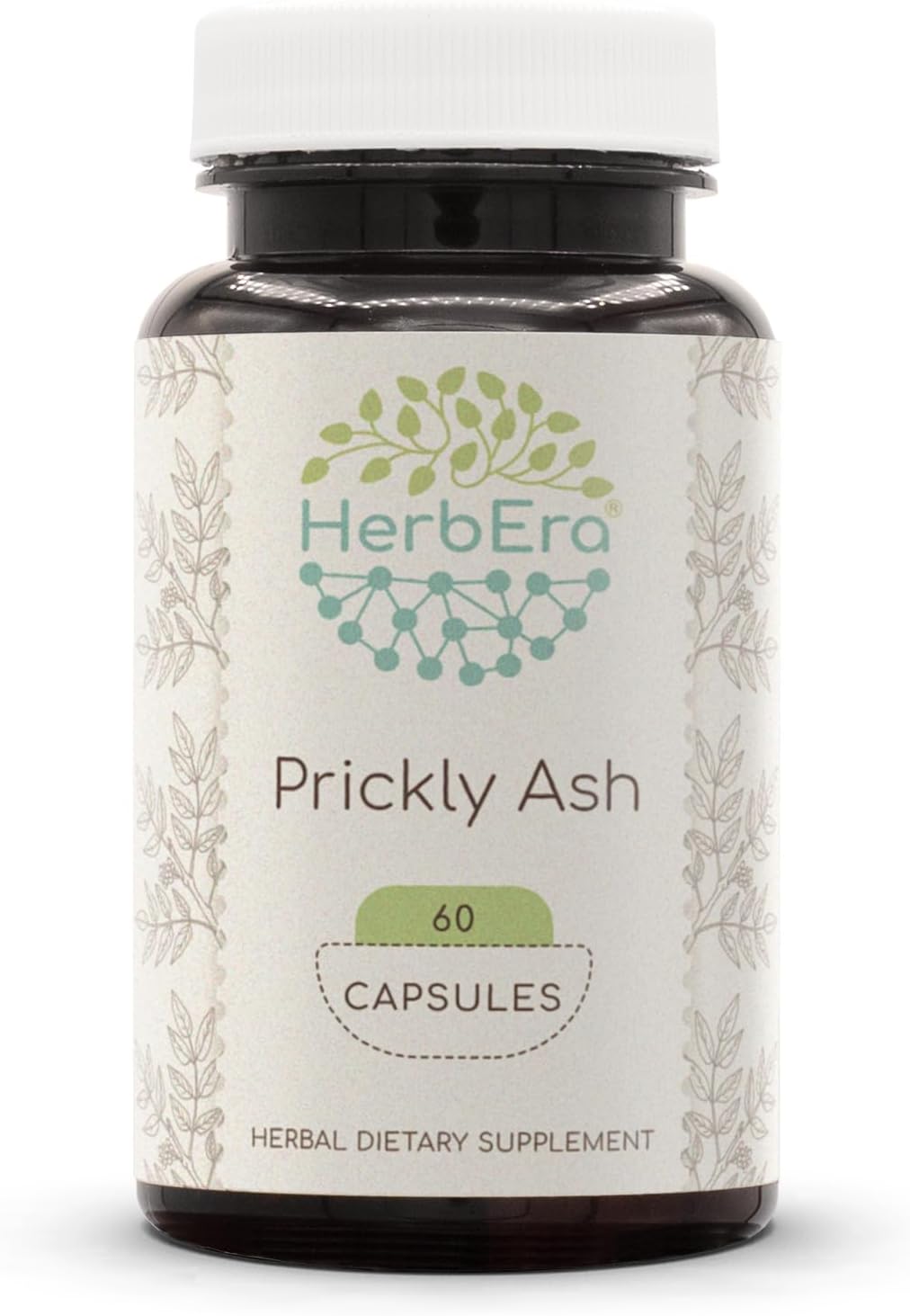 HerbEra Prickly Ash 60 Cápsulas, 400 mg - Corteza Seca Silvestre (Zanthoxylum Clava-herculis)
