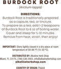 Alkaline Herb Shop Just Herbs: Raíz de Bardana