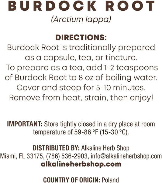 Alkaline Herb Shop Just Herbs: Raíz de Bardana