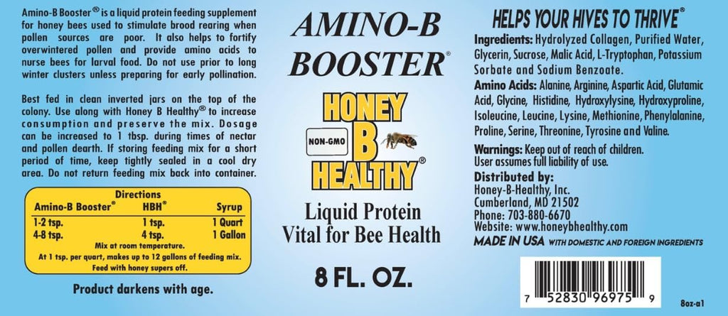 Amino-B Booster 8 oz - Complemento Líquido de Proteínas para la Salud de las Abejas