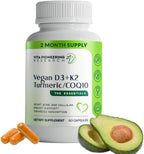 Vita Pioneering Research 5-en-1 Vitamina D3 2000UI + K2 MK-7 con Cúrcuma y CoQ10