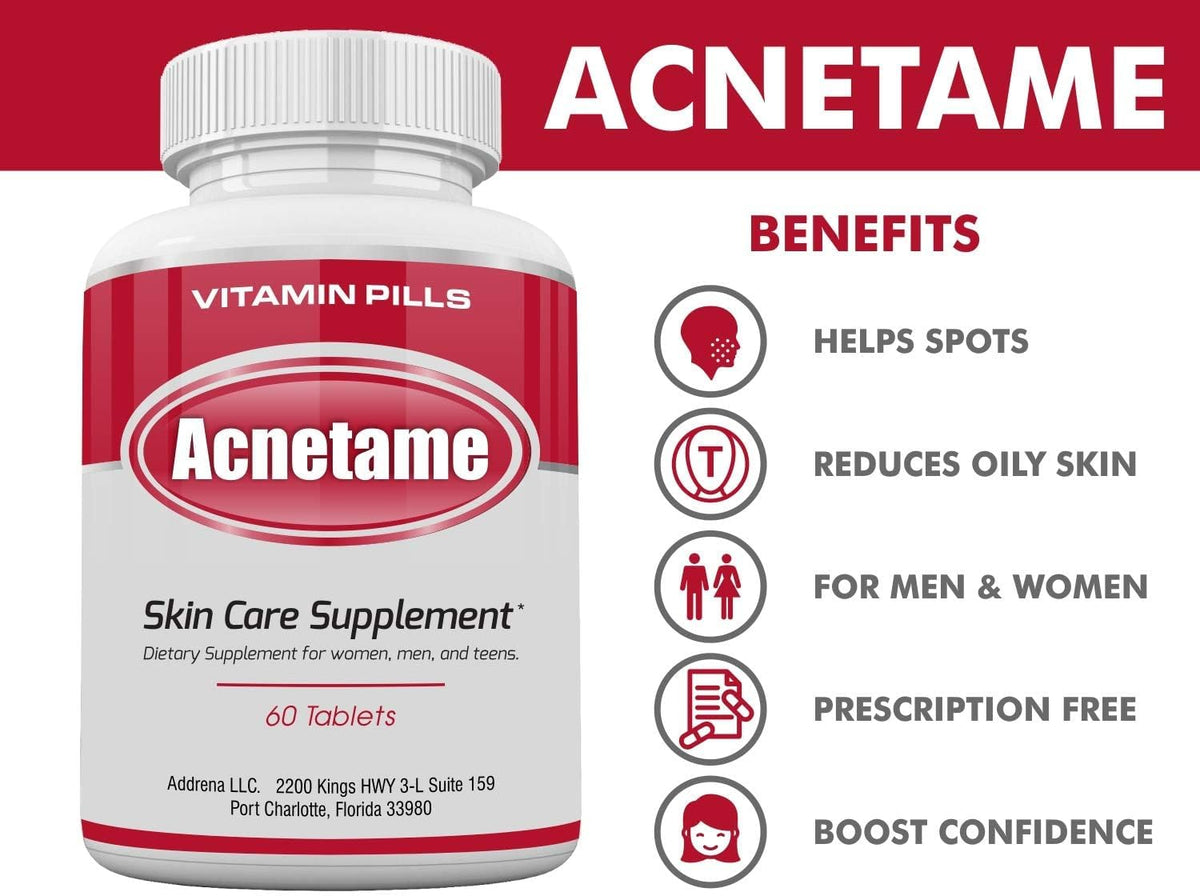 Acnetame Acne Pills - Suplemento vitamínico para el acné - 60 comprimidos – Image 9