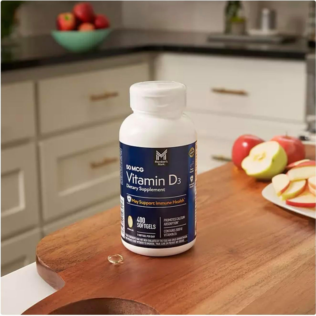 Member Mark Vitamina D3, 50 mcg (2000 UI), 400 Cápsulas Blandas