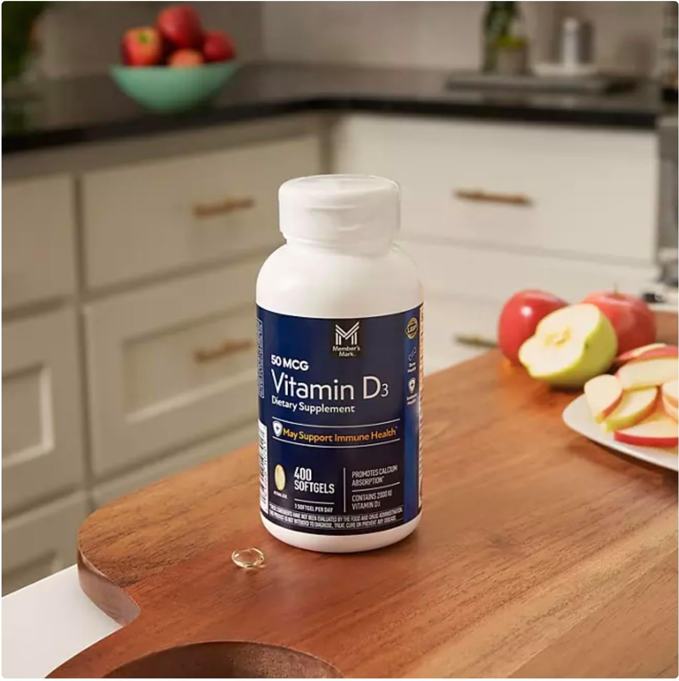 Member Mark Vitamina D3, 50 mcg (2000 UI), 400 Cápsulas Blandas