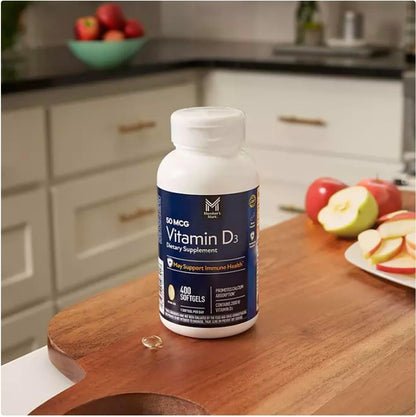 Member Mark Vitamina D3, 50 mcg (2000 UI), 400 Cápsulas Blandas