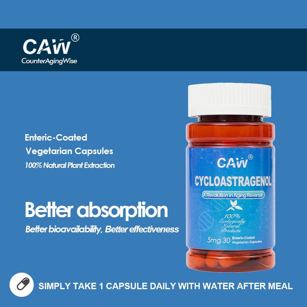CAW Hypersorption Cicloastragenol 5 mg - 30 Cápsulas entéricas - Paquete de 6