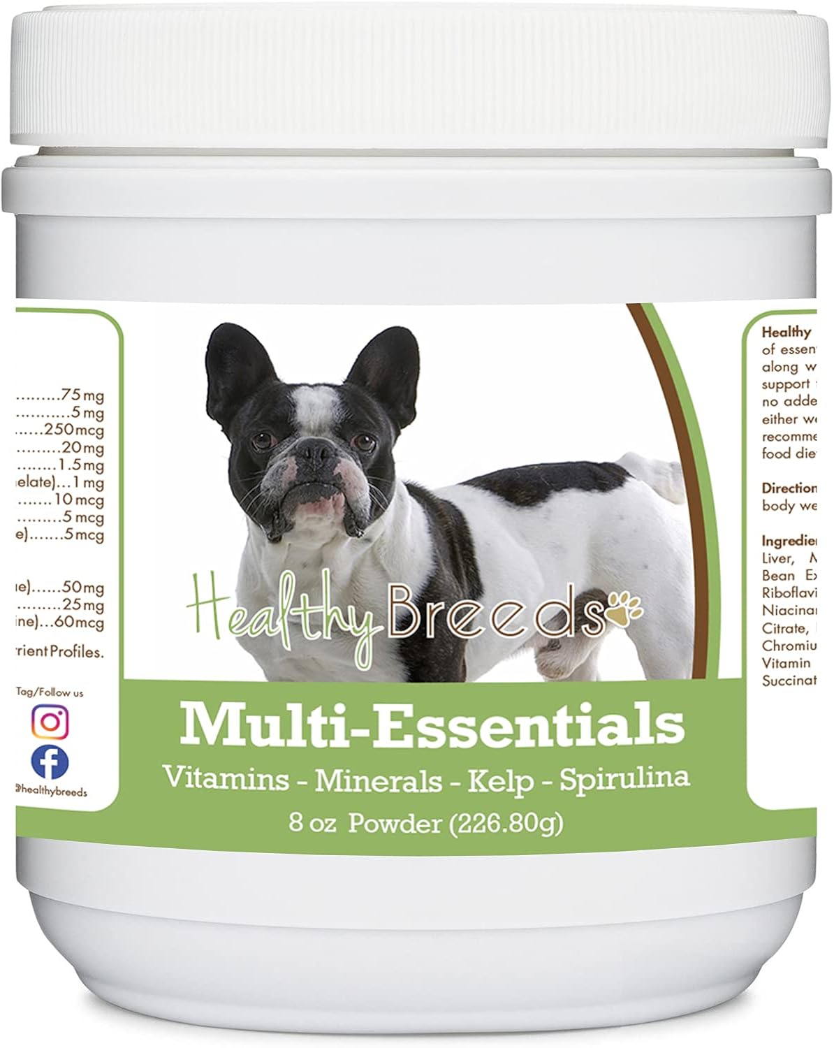 Healthy Breeds French Bulldog Multi-Essentials Powder - Suplemento Multivitamínico y Mineral para Perros - 227 g