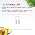 Livingood Daily Hair, Skin & Nails - Suplemento 14 en 1 para Cabello, Piel y Uñas, con Biotina, Colágeno y Queratina, 60 Cápsulas