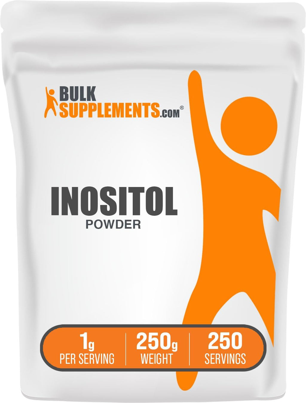 BulkSupplements Inositol en Polvo - Suplemento de Inositol, Vitamina B8 - Sin Sabor, Sin Gluten, 1g por Ración, 250g (8.8 oz)