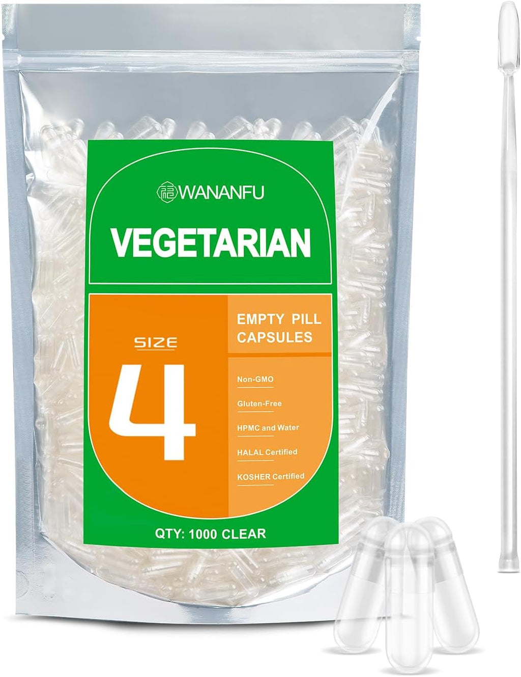 Cápsulas Vegetales Vacías Tamaño 4 (1000 Unidades) – wananfu