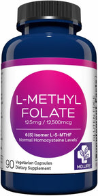 MD Life L-Methylfolate 12.5 mg - 60 Cápsulas - Metilfolato Activo