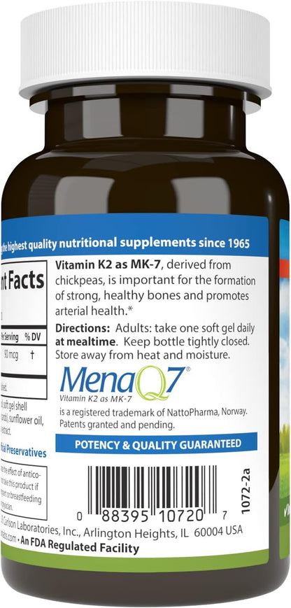 Carlson - Vitamina K2 MK-7 (Menaquinona) 90 mcg, Apoyo Óseo, Biodisponibilidad de Calcio, 120 Softgels – Image 3