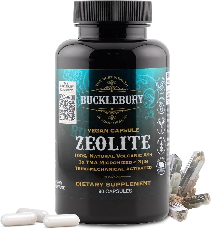 BUCKLEBURY Cápsulas de Zeolita Micronizada - Complemento Alimenticio para Adultos - 90 Cápsulas Veganas
