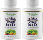 Paradise Herbs Earth's Blend Vitamina D3 + K2, Base de Superalimentos, Probióticos y Verduras Alcalinizantes Orgánicas, Bayas, 90 Cápsulas Vegetales