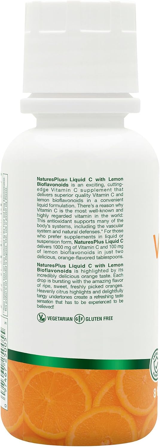 NaturesPlus Vitamin C Liquid 1000 mg with Lemon Bioflavonoids - 237 ml