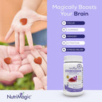 NutriMagic Kids Brain Booster+ Gominolas de Extracto Puro de Azafrán con Multivitaminas D3, B6, B12 y Zinc - 30 unidades