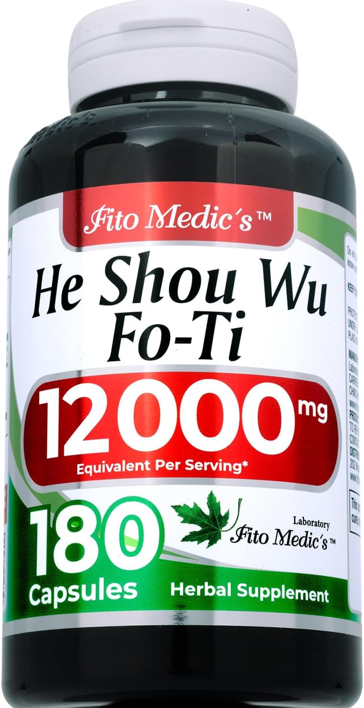FITO MEDIC'S Lab He Shou Wu (Fo Ti) Cápsulas, 180 unidades