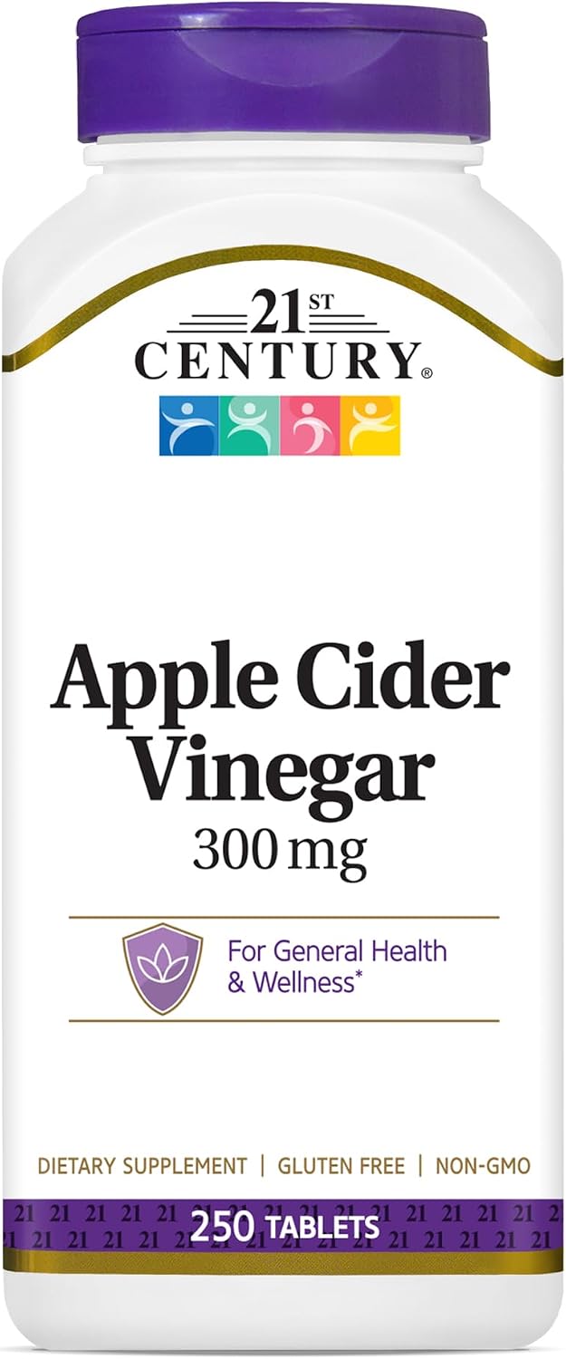 21st Century Vinagre de Manzana 300 mg Comprimidos, 250 Unidades