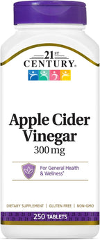 21st Century Vinagre de Manzana 300 mg Comprimidos, 250 Unidades