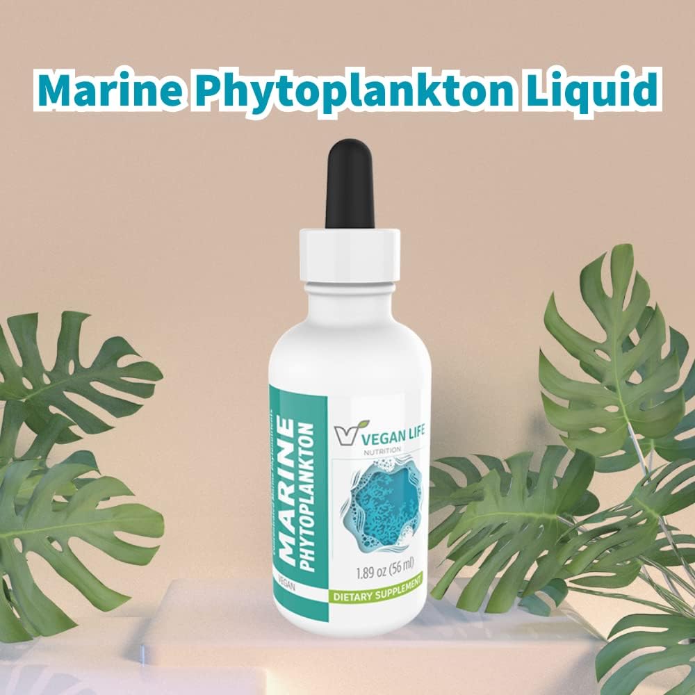 Marine Phytoplankton Liquid - Sin Gluten, No Transgénico, Alpha 3 CMP para Apoyar la Salud Celular, Energía y Vitalidad - 56 ml