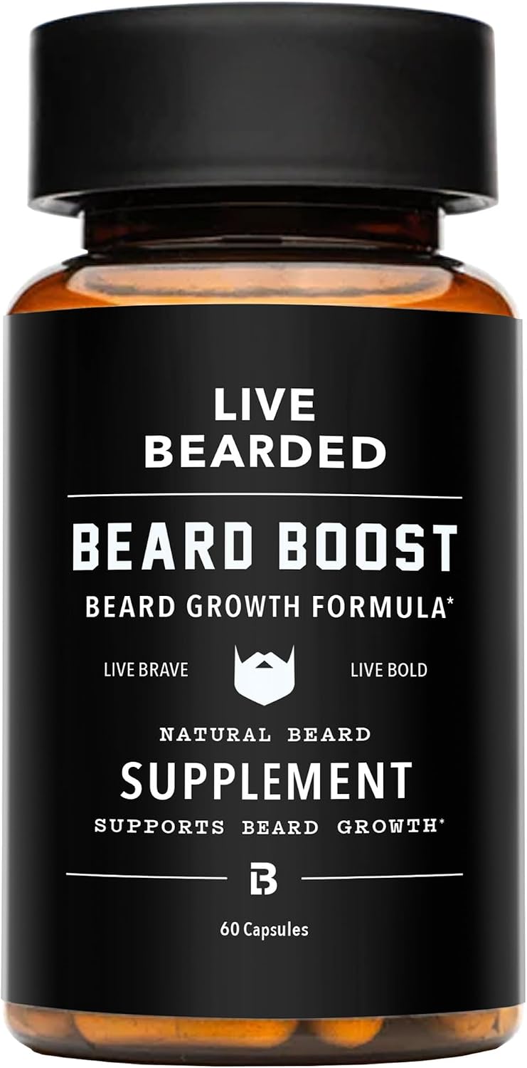 Live Bearded Beard Boost - Biotina 5000mcg para Barba y Cabello