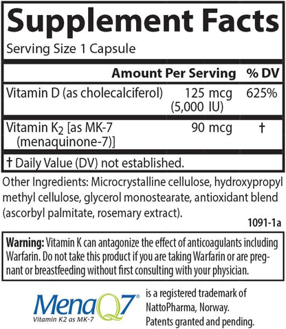Carlson Super D3 + K2, 125 mcg (5000 UI) – La vitamina K contribuye a la coagulación sanguínea normal y al – Image 4