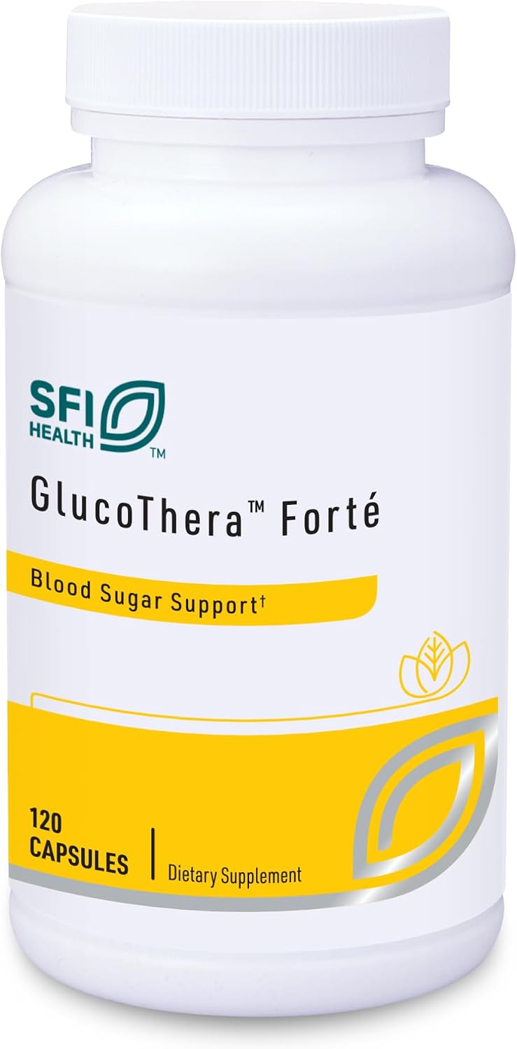 Klaire Labs SFI Health GlucoThera Forte - Complejo de Cromo con 250 mg de ALA, Cúrcuma y Canela (120 Cápsulas)