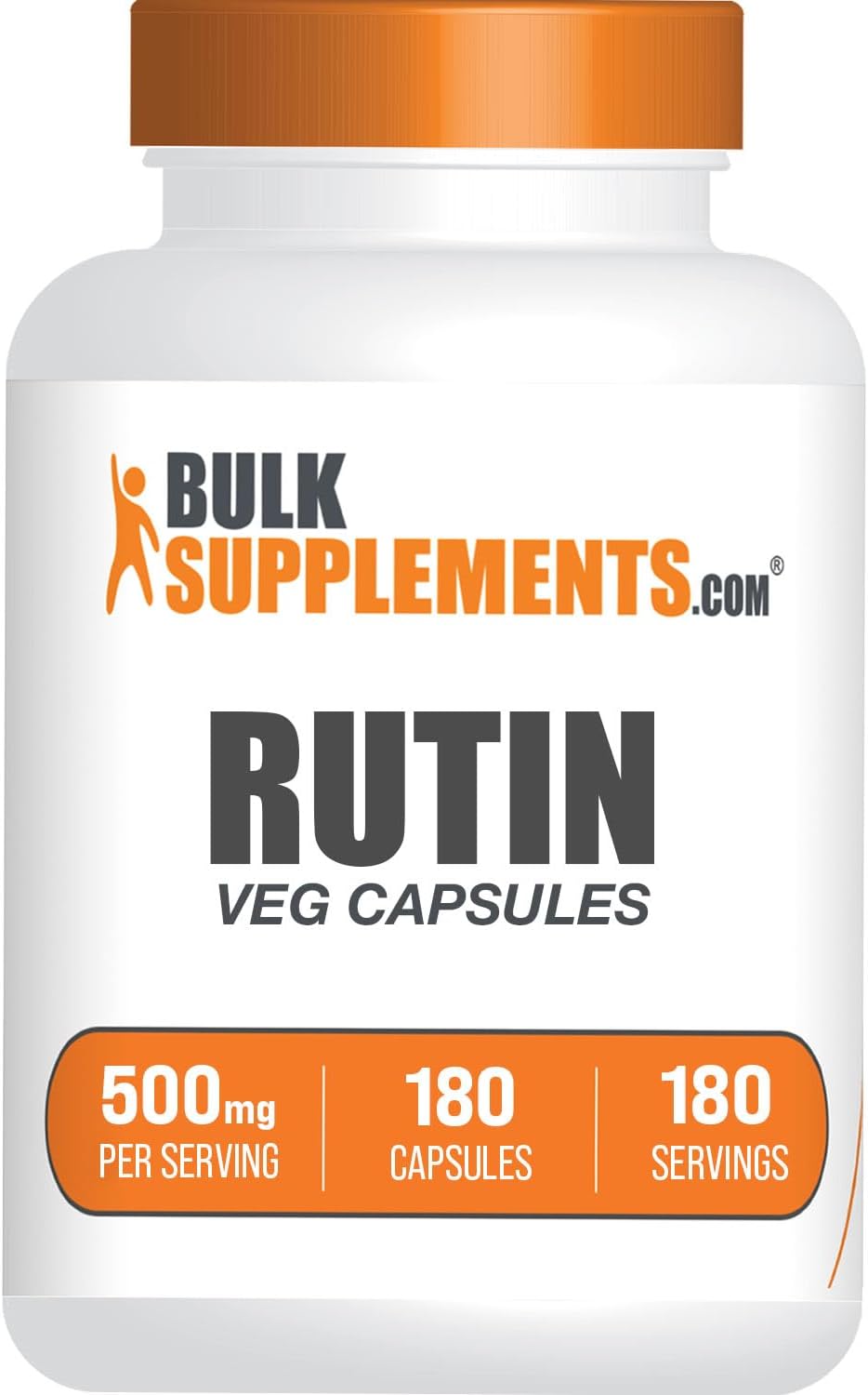 BulkSupplements.com Rutina 500mg Cápsulas - de Saphora Japonica, Complemento de Rutina, Antioxidante - Vegano y Sin Gluten, 1 Cápsula por Ración, 180 Cápsulas Vegetales