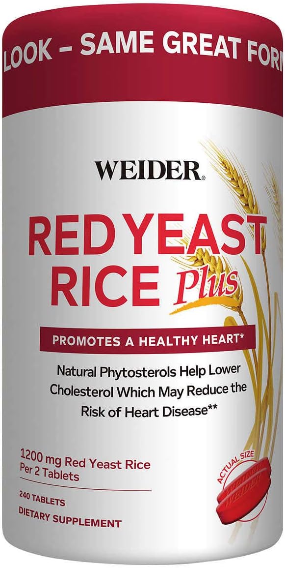 Weider Arroz de Levadura Roja Plus con Fitoesteroles - Pack de 2 (240 comprimidos x 2)