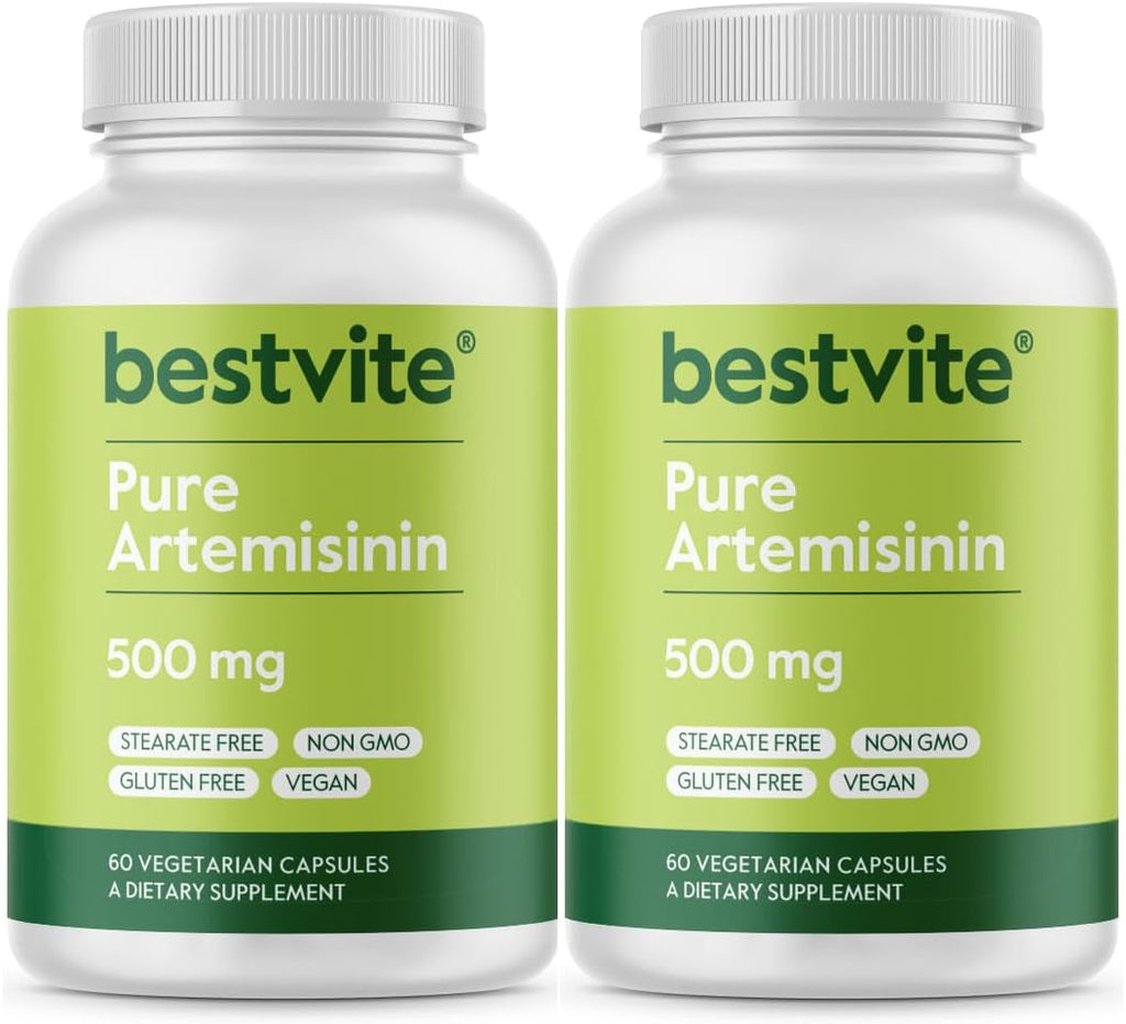 BESTVITE Artemisinina 500 mg por Cápsula (60 Cápsulas Vegetales) - Sin Estearatos - Sin Agentes de Flujo - Sin Rellenos - Vegano - Sin Gluten - No OGM
