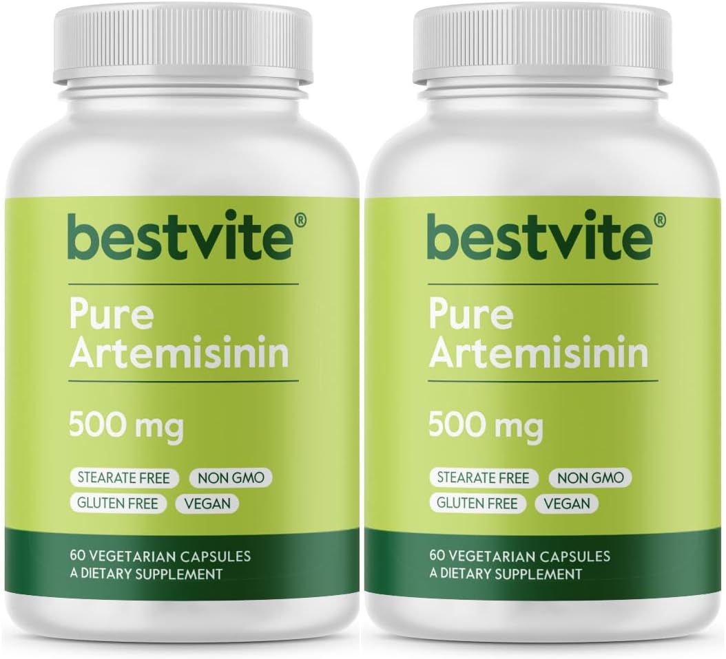 BESTVITE Artemisinina 500 mg por Cápsula (60 Cápsulas Vegetales) - Sin Estearatos - Sin Agentes de Flujo - Sin Rellenos - Vegano - Sin Gluten - No OGM