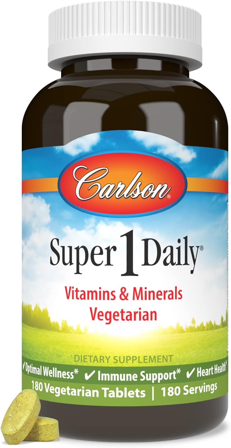 Carlson Super 1 Daily – Multivitamínico Vegetariano, 180 Tablets