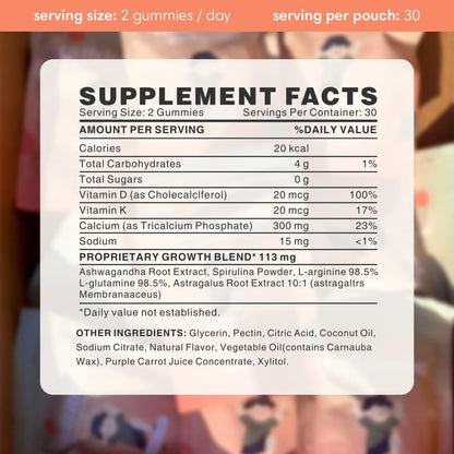 Growth Gummies - Natural Height Support & – L-Glutamina : aminoácido implicado en el soporte del sistema – Image 5