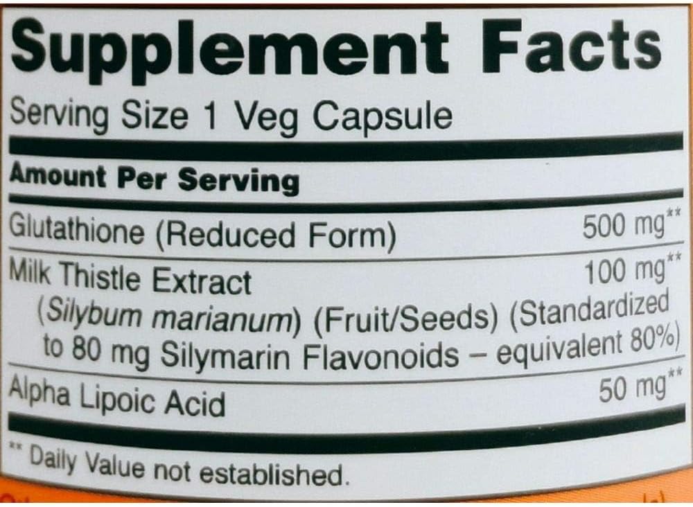 NOW Foods - Cellular Antioxidant Glutathione 500 mg - 60 Veg Capsules