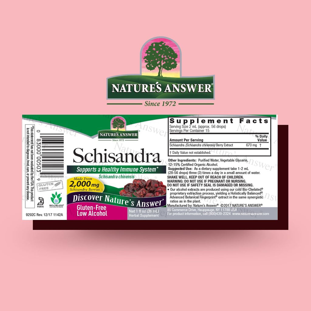Nature's Answer Baya de Schisandra con Alcohol Orgánico, 30 ml